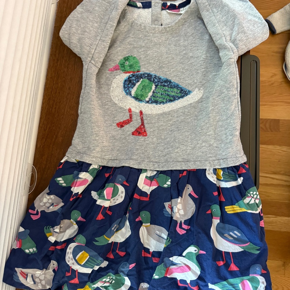 Mini Boden duck sweatshirt dress 7/8